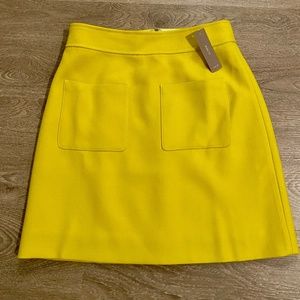 NWT - J.Crew patch pocket mini skirt in double-serge wool - Brilliant Citron - 2